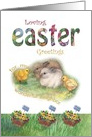 For Neighbor, Hoppy Easter Bunny & Chick illustration card