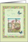For Half Sister, Hoppy Easter Bunny & Butterfly illustration card