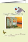 Congratulations, Sale of House & Illustrated Garden card