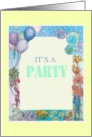 Illustrated colorful border for retirement party invitation card