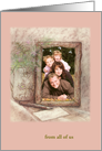 Custom Photo & Message with Sepia Drawing card