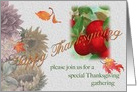 Thanksgiving Party Invitation Illustrated Floral card