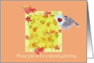 Fall party illustrated special delivery invitation card