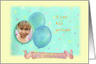 Personalize Kid’s Birthday Invitation with Balloons & Banner card