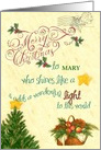 Merry Christmas. Custom Name with Holiday Greens card