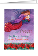 For Mom, Xmas Prayer for God’s Blessing, Twinkling Angel card