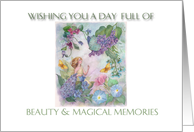 Birthday Flower Fairy Magical Fantasy Illustration card