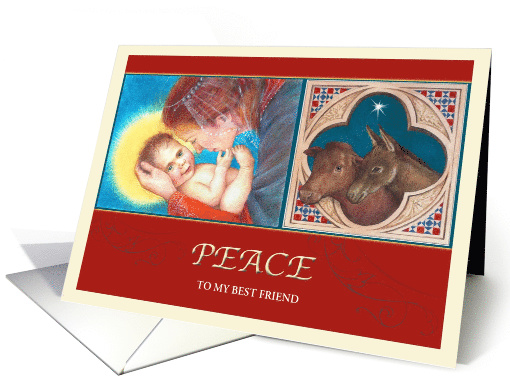 for Friend Custom Christmas, Madonna & Child Peace card (1214466)