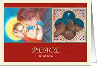 for Boss Christmas, Madonna & Child Custom Front card