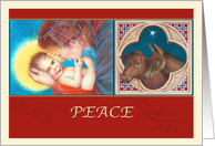 for Pastor Christmas, Madonna & Child Illustration card