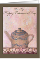 Name Specific Illustrated Teapot Valentine card