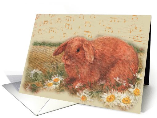 Conductor's Birthday Musical Notes Sweet Bunny card (1251754)