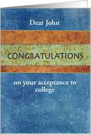 College Congratulations Blue Orange custom front card