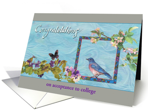 College Acceptance Congrats Asianesque Bluebird card (1264298)
