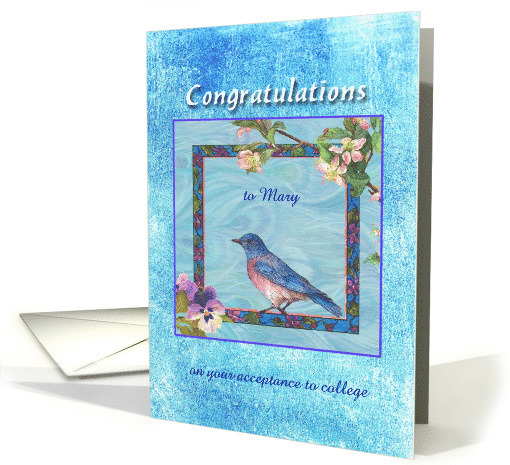 College Acceptance Congrats Asianesque Bluebird card (1264300)