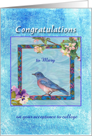 College Acceptance Congrats Asianesque Bluebird card