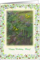 Birthday Name Specific Illustrated Garden card