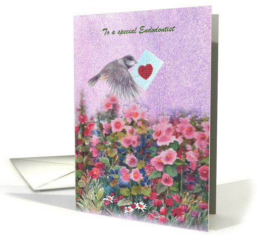 Birthday Endodondist Illustrated Garden Custom Front card (1278330)