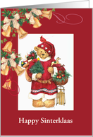 Sinterklaas Illustrated Santa Bear Custom Front card