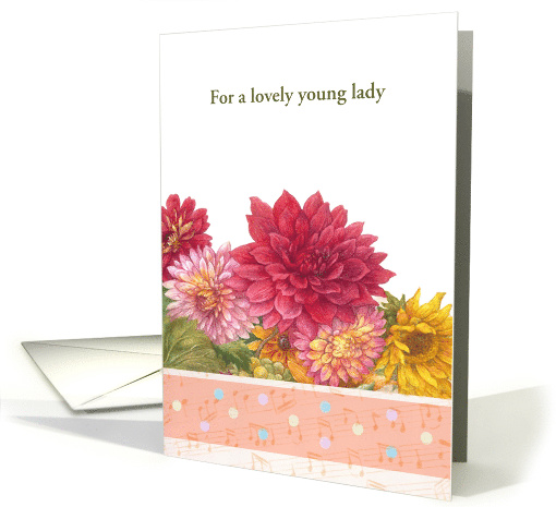 piano recital congrat romantic floral card (1336774)