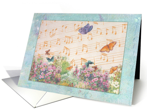 Piano Recital Congrat Butterfly in Garden card (1340680)