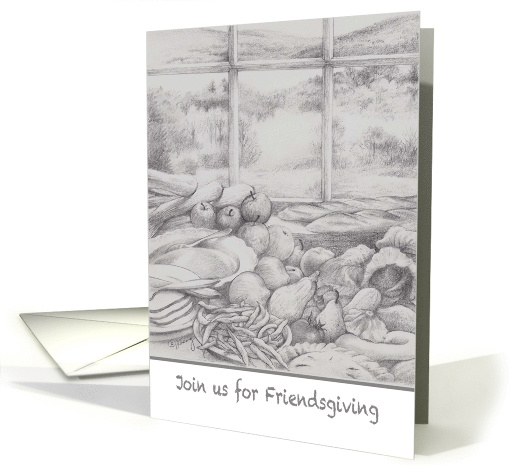 Friendsgiving Day Illustrated Fall Bounty Invite card (1341508)