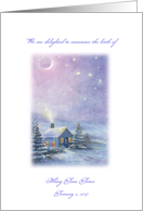 new year baby announcement snowscape card