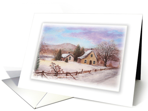Same Sex Husband Bucolic Snowscape card (1357358)