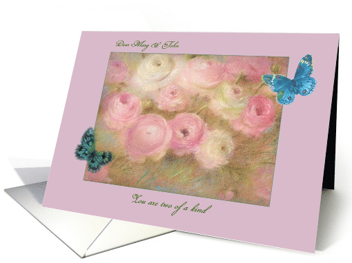 Wedding Anniversary Custom Name Pastel Floral card (1376850)