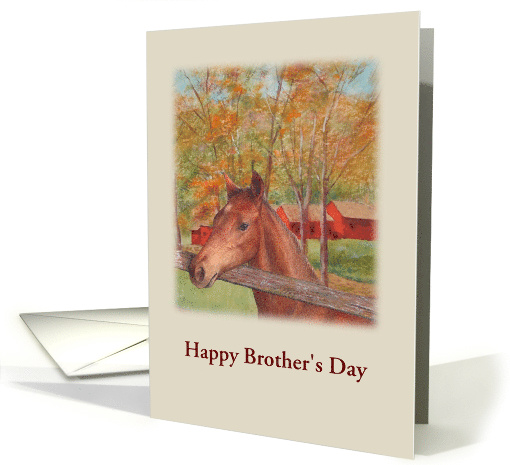 Happy Brother's Day Equestrian & Red Barn card (1379002)
