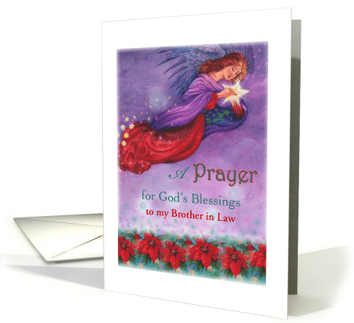 Illustrated Angel Prayer for Brother in Law Custom Front card