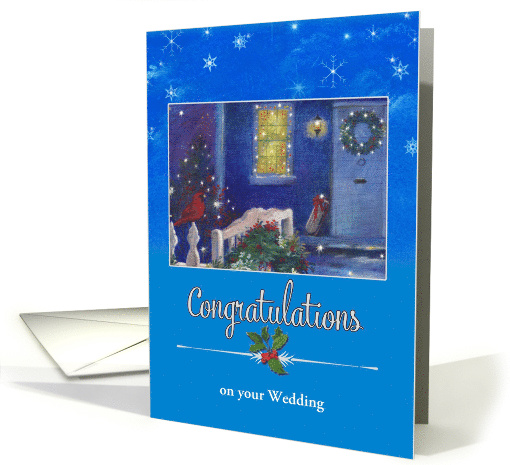 Wedding Congrats Winter Cottage Custom Front card (1412524)