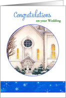 Wedding Congrats Illustrated Church Custom Front card