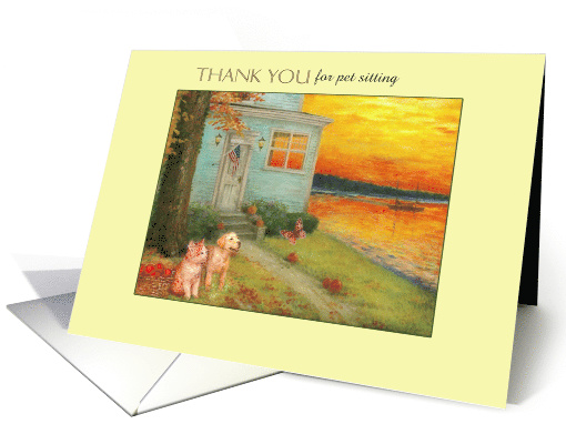 Thank You for Pet Sitting Kitten & Pup card (1440942)