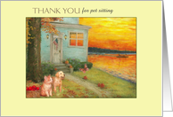 Thank You for Pet Sitting Kitten & Pup card
