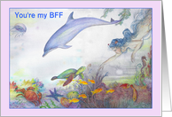 BFF Mermaid 50th Birthday Custom card