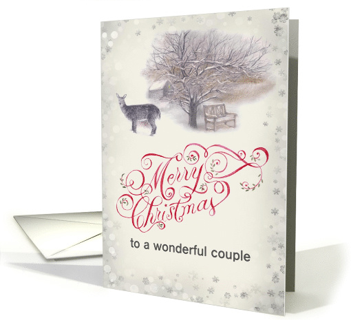 For Son Future Daughter in Law Handpainted Christmas Script card