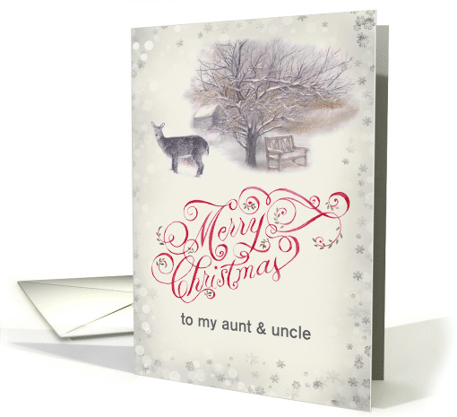 For Aunt & Uncle Woodland Christmas Reindeer card (1552322)