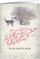 For Aunt & Uncle Woodland Christmas Reindeer card