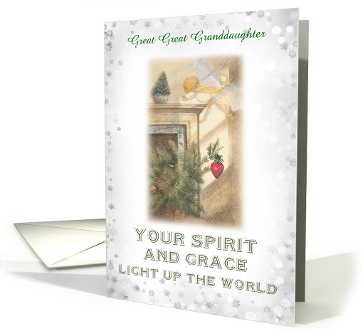 Great Great Granddaughter Christmas Custom Fairy with Ornament card