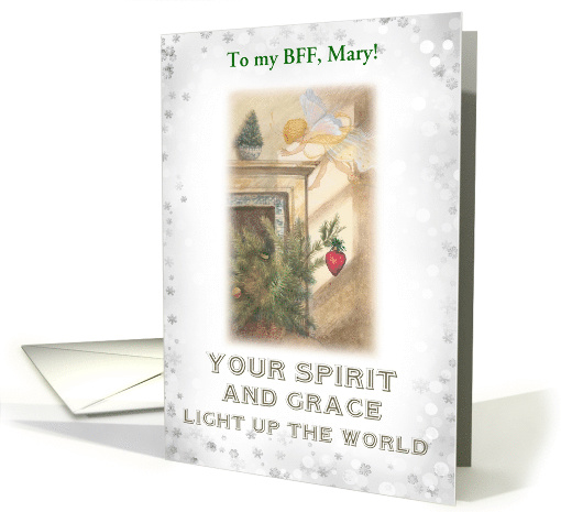 BFF Custom Christmas Fairy with Ornament & Pine card (1553898)