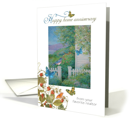 Home Anniversary from Realtor Bluebird Garden Cottage card (1563568)