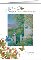 Home Anniversary from Realtor Bluebird Garden Cottage card