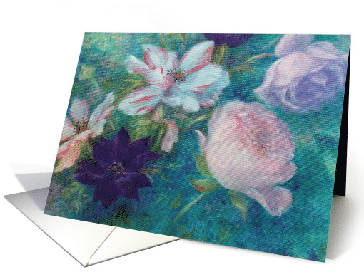 Thank You with Exquisite Floral Oil Painting card (234312)