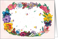 merci illustrated floral-butterfly card