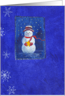 Little Snowman Snowflakes Blue Sky card