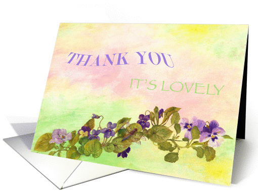 thank you lovely painted florals card (331010)