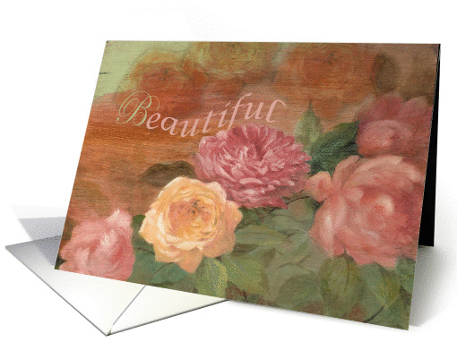 for her romantic painted roses valentine card (337784)