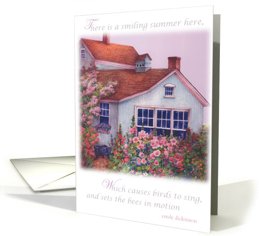 Illustrated cottage garden with poem card (386135)
