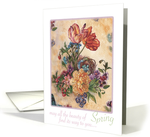 Spring Botanical with Bird's Nest card (386550)